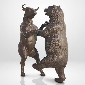 The Dance of the Bull and Bear (Bronze Sculpture)