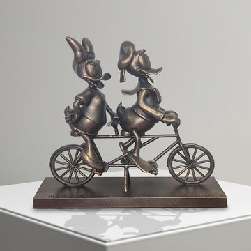 Daisy and Donald Take Love for a Spin (Resin Sculpture)