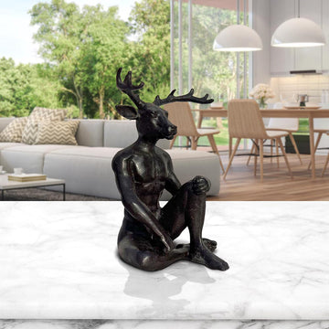 Deerman Thinks Big (Bronze Sculpture, Pocket Size)