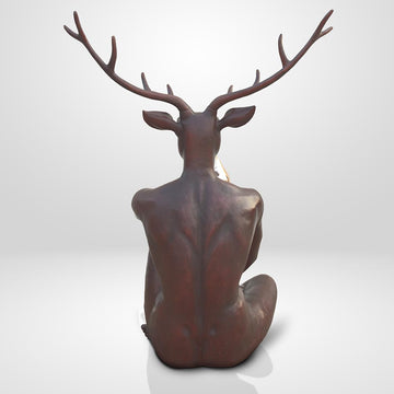 Deer Holds Pear (Bronze Sculpture, Mid-Size)