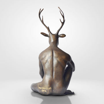 Deerman Grew a Silver Pear (Bronze Sculpture, Miniature)