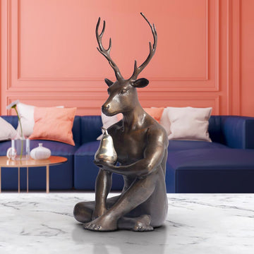 Deerman Grew a Silver Pear (Bronze Sculpture, Miniature)