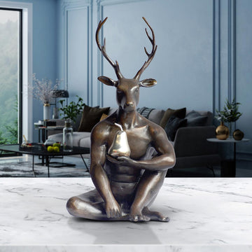 Deerman Grew a Silver Pear (Bronze Sculpture, Miniature)