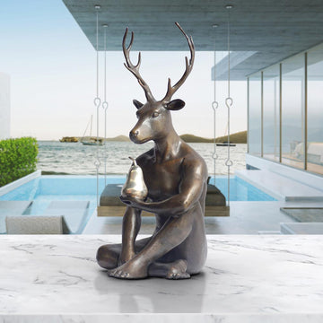 Deerman Grew a Silver Pear (Bronze Sculpture, Miniature)