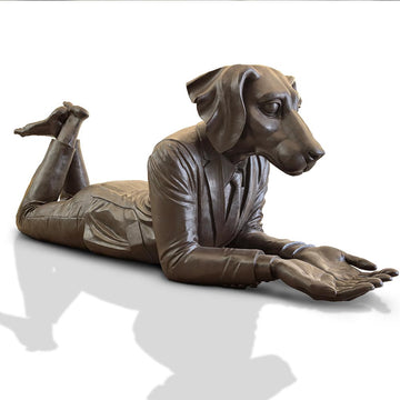 Dogman Had the Whole World in His Hands (Bronze Sculpture)