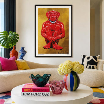 Lost Dog in Red and Gold (Print)
