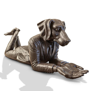 Dogman Had the Whole World in His Hands (Bronze Sculpture)