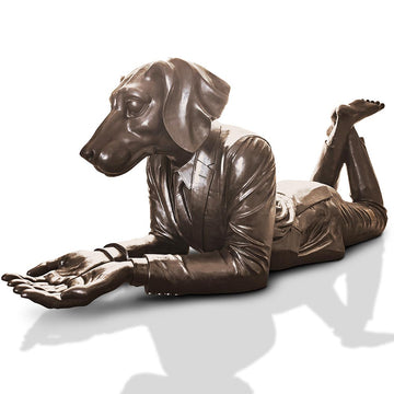 Dogman Had the Whole World in His Hands (Bronze Sculpture)