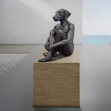 Dogman Was Content (Bronze Sculpture, Mid-Size)
