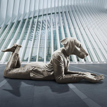 Dogman Had the Whole World in His Hands (Bronze Sculpture)