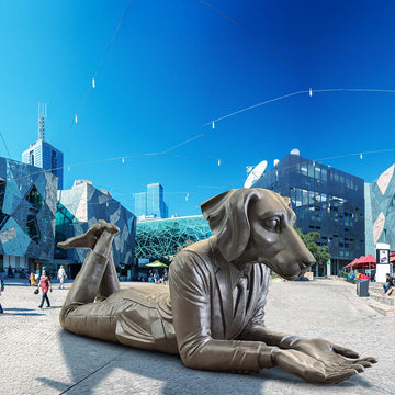 Dogman Had the Whole World in His Hands (Bronze Sculpture)