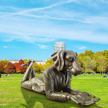 Dogman Had the Whole World in His Hands (Bronze Sculpture)