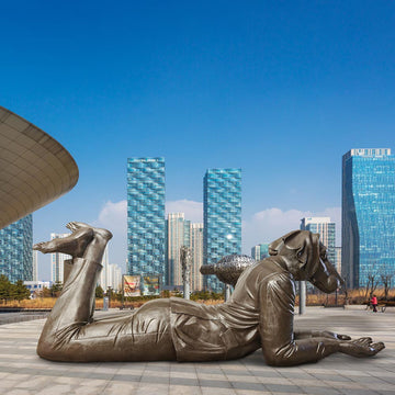 Dogman Had the Whole World in His Hands (Bronze Sculpture)