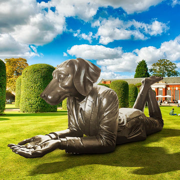 Dogman Had the Whole World in His Hands (Bronze Sculpture)