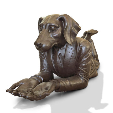 Dogman Had the Whole World in His Hands (Bronze Sculpture)
