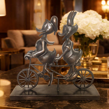 Daisy and Donald Go Around the World with Love (Bronze Sculpture, Miniature Collection)