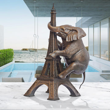 The Big Elephant Loved the Eiffel Tower (Bronze Sculpture)