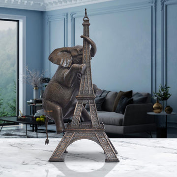 The Big Elephant Loved the Eiffel Tower (Bronze Sculpture)