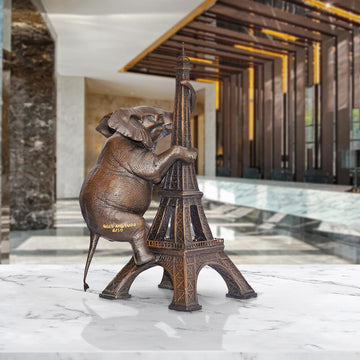 The Elephant Loved the Eiffel Tower (Bronze Sculpture, Small)