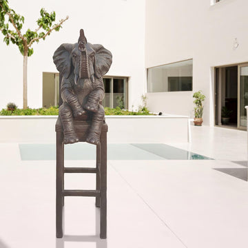 Elephant Above It All, Carrying a Song on Its Trunk (Bronze Sculpture, Mid-Size)