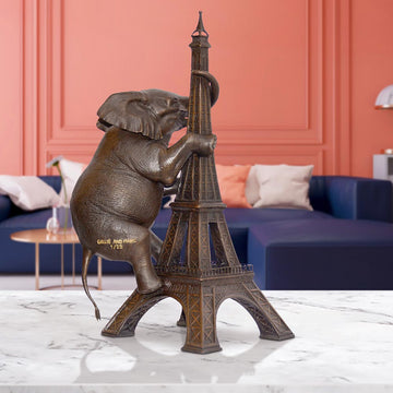 The Big Elephant Loved the Eiffel Tower (Bronze Sculpture)