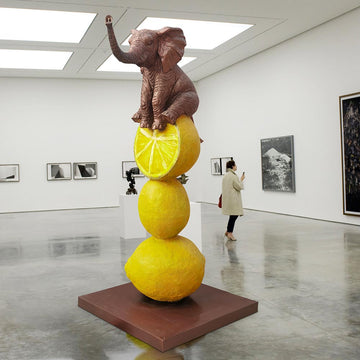 Elephants Love Lemons Big Time (Bronze Sculpture)