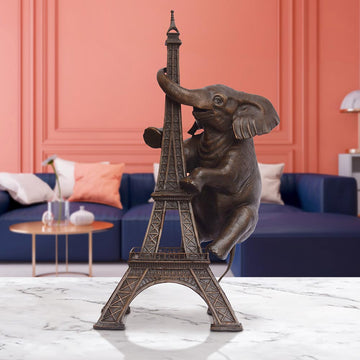 The Big Elephant Loved the Eiffel Tower (Bronze Sculpture)