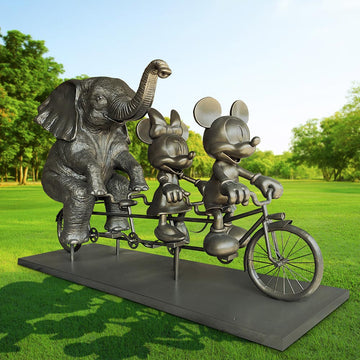 Micky, Minnie and the African Elephant Journey Together for the Wild (Fibreglass Sculpture)