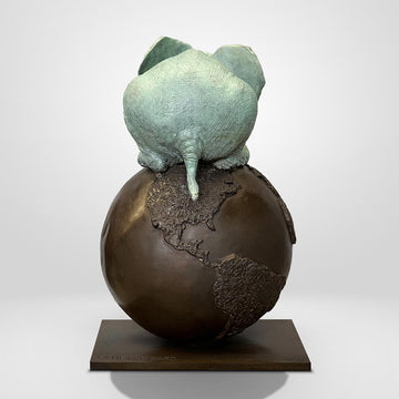 Elephant on Top of the World (Bronze Sculpture)