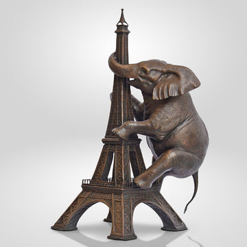 The Big Elephant Loved the Eiffel Tower (Bronze Sculpture)
