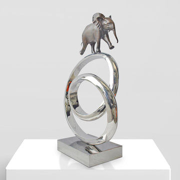 African Elephant Goes Round the World (Bronze Sculpture)