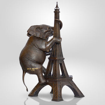 The Big Elephant Loved the Eiffel Tower (Bronze Sculpture)