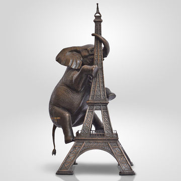 The Big Elephant Loved the Eiffel Tower (Bronze Sculpture)