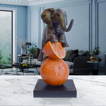 Elephant Loves Oranges (Bronze Sculpture, Small)