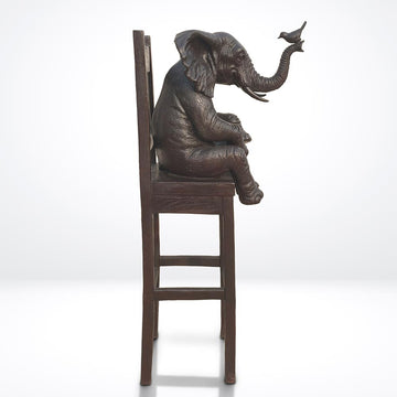 Elephant Above It All, Carrying a Song on Its Trunk (Bronze Sculpture, Mid-Size)