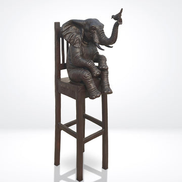 Elephant Above It All, Carrying a Song on Its Trunk (Bronze Sculpture, Mid-Size)