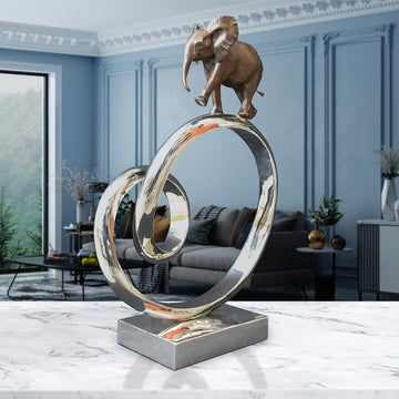 African Elephant Goes Round the World (Bronze Sculpture)