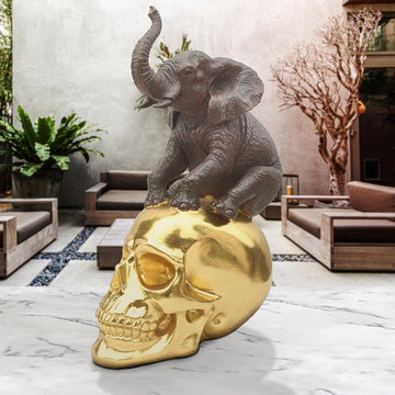 Mankind for Elephants (Bronze Sculpture)