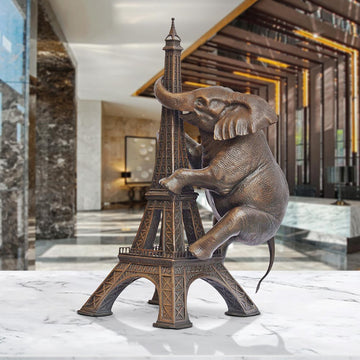 The Big Elephant Loved the Eiffel Tower (Bronze Sculpture)