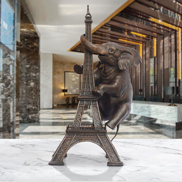 The Big Elephant Loved the Eiffel Tower (Bronze Sculpture)