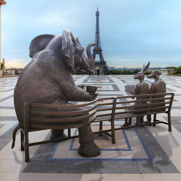 The Elephant Bench of Friendship (Bronze Sculpture)