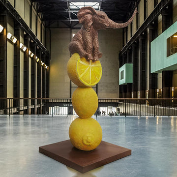 Elephants Love Lemons Big Time (Bronze Sculpture)