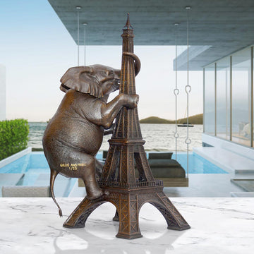 The Big Elephant Loved the Eiffel Tower (Bronze Sculpture)