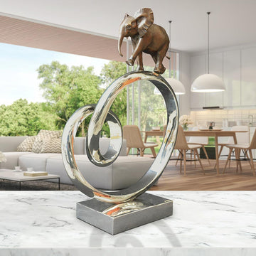African Elephant Goes Round the World (Bronze Sculpture)