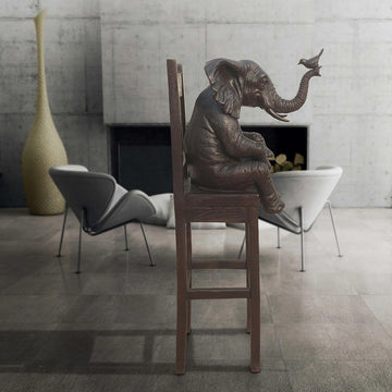 Elephant Above It All, Carrying a Song on Its Trunk (Bronze Sculpture, Mid-Size)