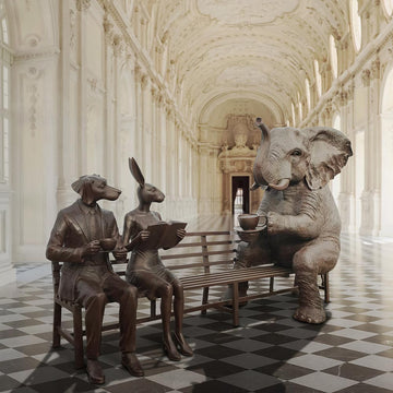 The Elephant Bench of Friendship (Bronze Sculpture)