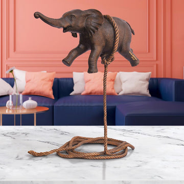 Baby Elephant Flying High For The First Time (Bronze Sculpture)