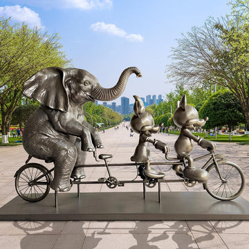 Micky, Minnie and the African Elephant Journey Together for the Wild (Fibreglass Sculpture)