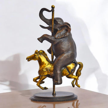Elephant Goes Round and Round (Bronze Sculpture, Small)