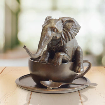 Elephant in a Cup (Bronze Sculpture, Small)